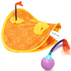 DULZILUZID Cat Toys, Fast Rolling Ball in Play Mat, Automatic Motion Activated Moving Ball Hide and Seek Game, Interactive Cat Toy