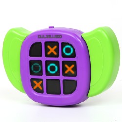 DULZILUZID 3-in-1 Electronic Tic Tac Toe | Puzzle Game Console - Portable Handheld Brain Memory Games for Kids Ages 4-12